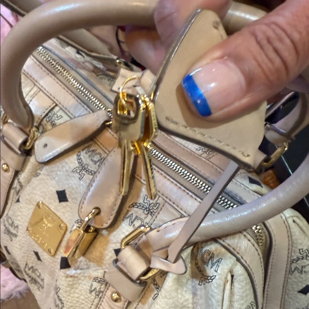 MCM Tan Monogram Satchel - Picture 7 of 9